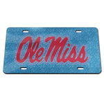 Wholesale-Ole Miss Rebels Glitter Acrylic Classic License Plates