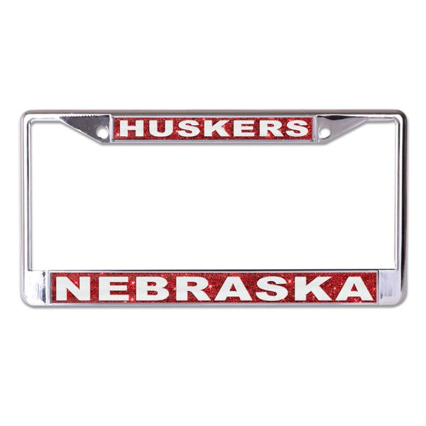 Wholesale-Nebraska Cornhuskers GLITTER BACKGROUND Lic Plt Frame S/L Printed