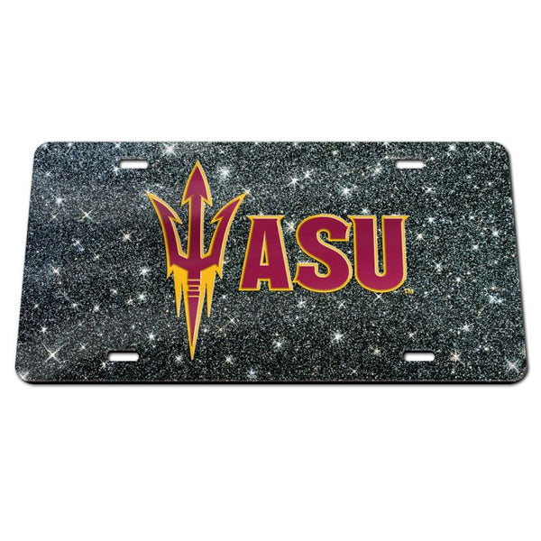 Wholesale-Arizona State Sun Devils GLITTER BACKGROUND Acrylic Classic License Plates
