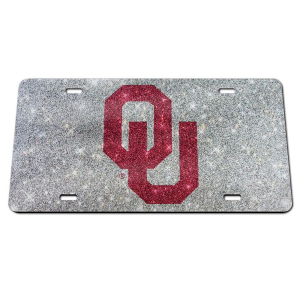 Wholesale-Oklahoma Sooners GLITTER Specialty Acrylic License Plate