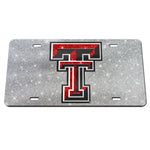 Wholesale-Texas Tech Red Raiders GLITTER Acrylic Classic License Plates