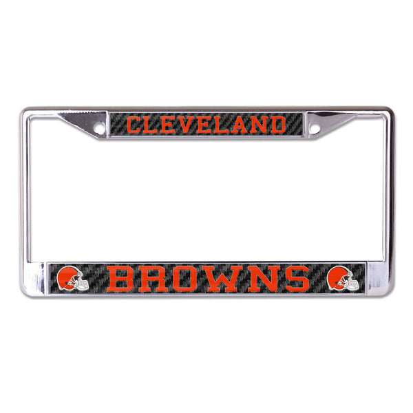 Cleveland Browns CARBON Lic Plt Frame S/L Printed