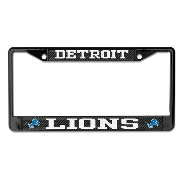 Detroit Lions CARBON Lic Plt Frame S/L Printed