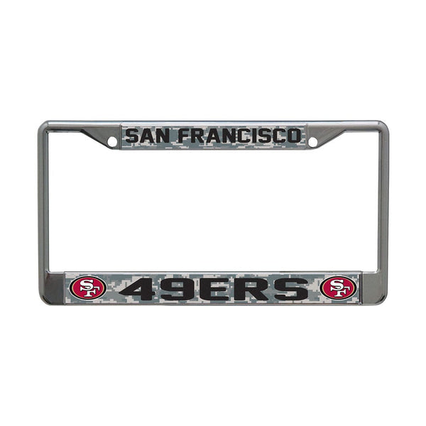 San Francisco 49ers CAMO Lic Plt Frame S/L Printed