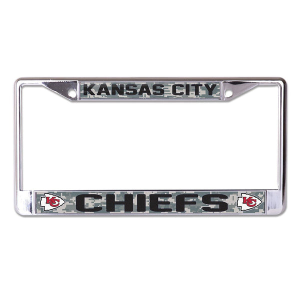Kansas City Chiefs CAMO Lic Plt Frame S/L Printed