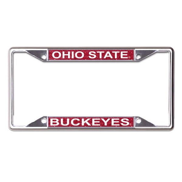 Wholesale-Ohio State Buckeyes GLITTER Lic Plt Frame S/S Printed