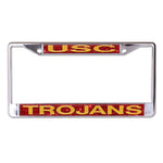 Wholesale-USC Trojans GLITTER BACKGROUND Lic Plt Frame S/L Printed