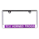 Wholesale-TCU Horned Frogs GLITTER BACKGROUND Lic Plate Frame B/O Printed