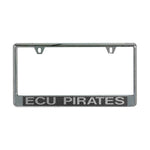 Wholesale-East Carolina Pirates CARBON Lic Plate Frame B/O Printed