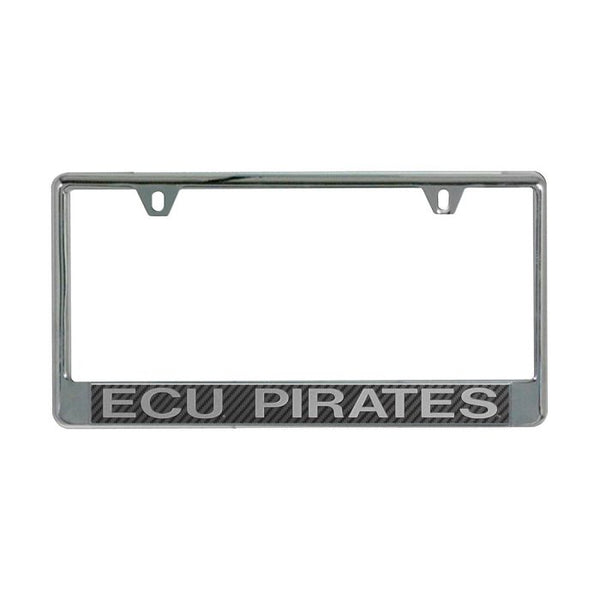 Wholesale-East Carolina Pirates CARBON Lic Plate Frame B/O Printed