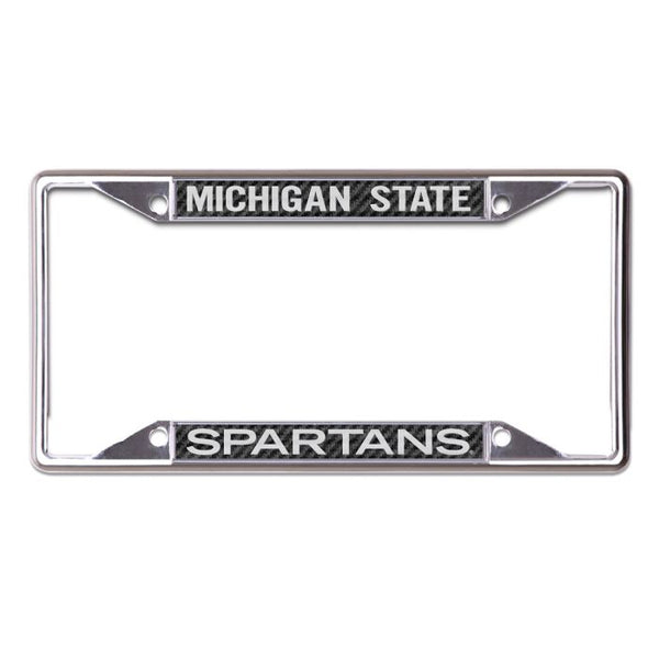 Wholesale-Michigan State Spartans CARBON Lic Plt Frame S/S Printed