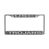 Wholesale-USC Trojans CARBON Lic Plt Frame S/L Printed