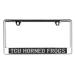 Wholesale-TCU Horned Frogs CARBON Lic Plate Frame B/O Printed