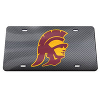 Wholesale-USC Trojans CARBON Specialty Acrylic License Plate