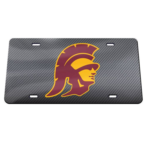 Wholesale-USC Trojans CARBON Specialty Acrylic License Plate