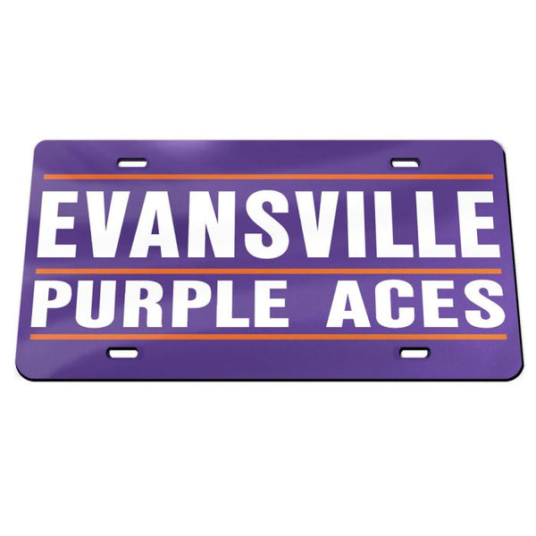 Wholesale-Evansville Purple Aces Acrylic Classic License Plates