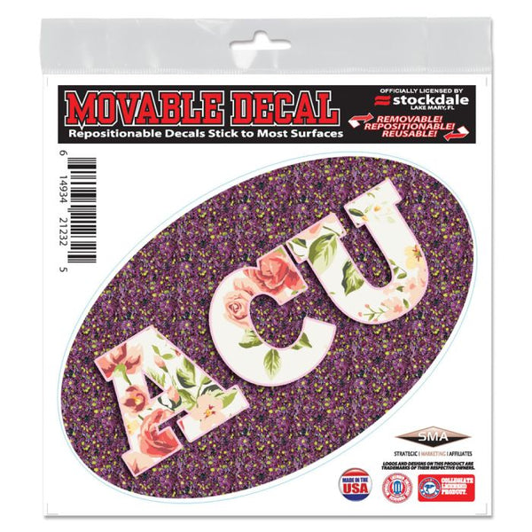 Wholesale-Abilene Christian Wildcats FLORAL All Surface Decal 6" x 6"