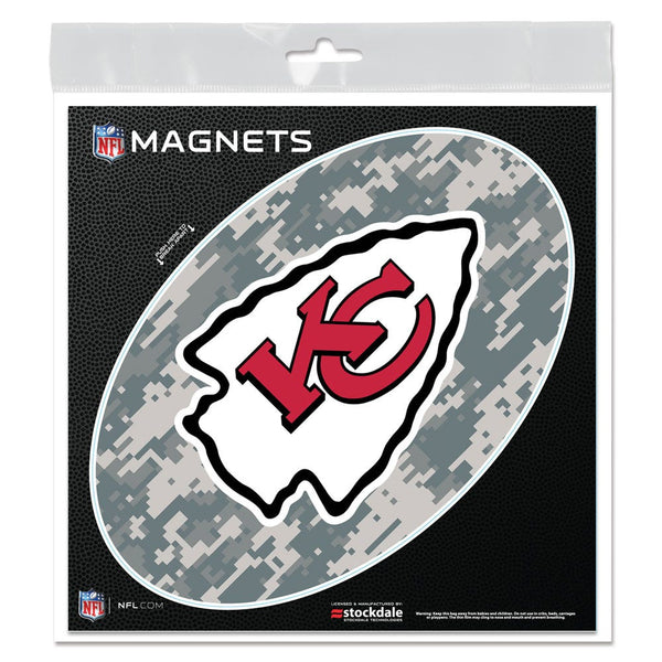 Kansas City Chiefs CAMO Outdoor Magnets 6" x 6"