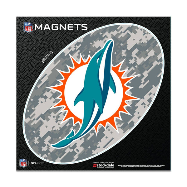 Miami Dolphins CAMO Outdoor Magnets 6" x 6"