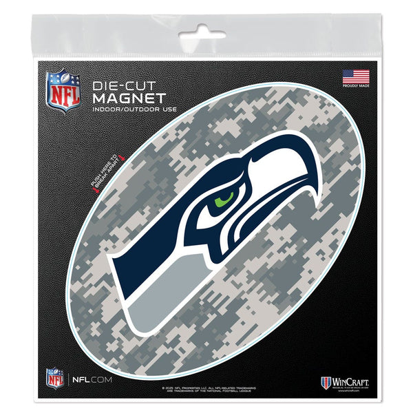 Seattle Seahawks CAMO Outdoor Magnets 6" x 6"