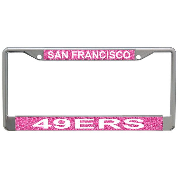 San Francisco 49ers GLITTER BACKGROUND Lic Plt Frame S/L Printed