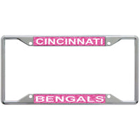Cincinnati Bengals GLITTER BACKGROUND Lic Plt Frame S/S Printed