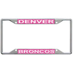 Denver Broncos GLITTER BACKGROUND Lic Plt Frame S/S Printed