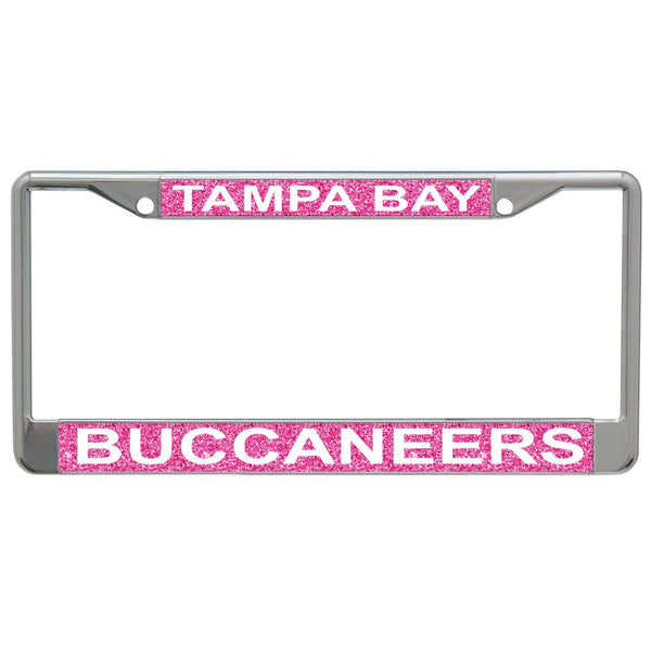 Tampa Bay Buccaneers GLITTER BACKGROUND Lic Plt Frame S/L Printed