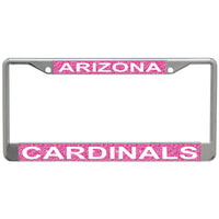Arizona Cardinals GLITTER BACKGROUND Lic Plt Frame S/L Printed