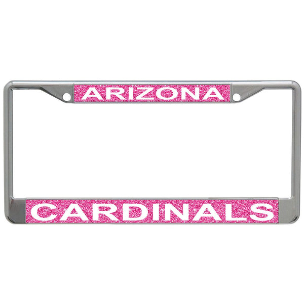 Arizona Cardinals GLITTER BACKGROUND Lic Plt Frame S/L Printed