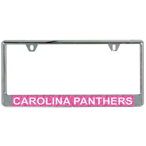 Carolina Panthers GLITTER BACKGROUND Lic Plt Frame S/L Printed