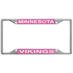 Minnesota Vikings PINK GLITTER Lic Plt Frame S/S Printed