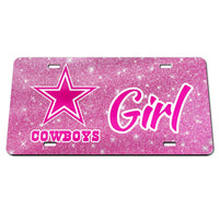 Dallas Cowboys GLITTER BACKGROUND Specialty Acrylic License Plate
