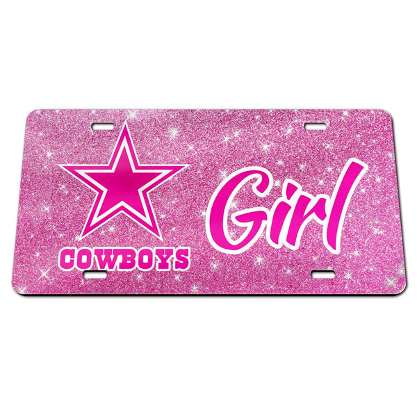 Dallas Cowboys GLITTER BACKGROUND Specialty Acrylic License Plate
