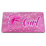 Atlanta Falcons GLITTER BACKGROUND Specialty Acrylic License Plate