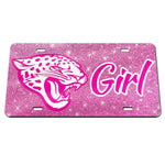 Jacksonville Jaguars GLITTER BACKGROUND Acrylic Classic License Plates