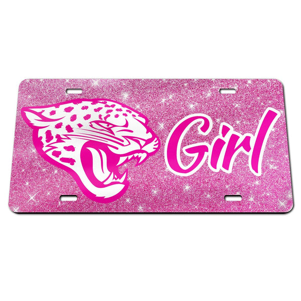 Jacksonville Jaguars GLITTER BACKGROUND Acrylic Classic License Plates