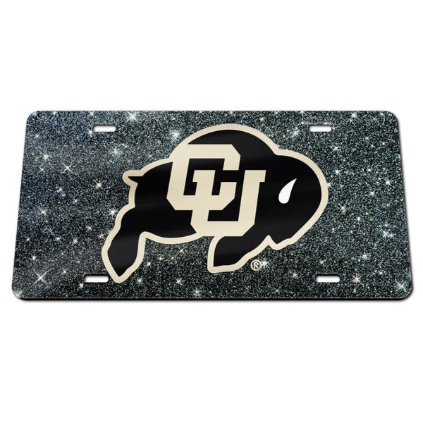 Wholesale-Colorado Buffaloes GLITTER BACKGROUND Acrylic Classic License Plates