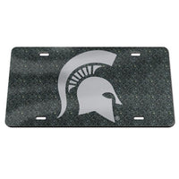 Wholesale-Michigan State Spartans GLITTER BACKGROUND Acrylic Classic License Plates