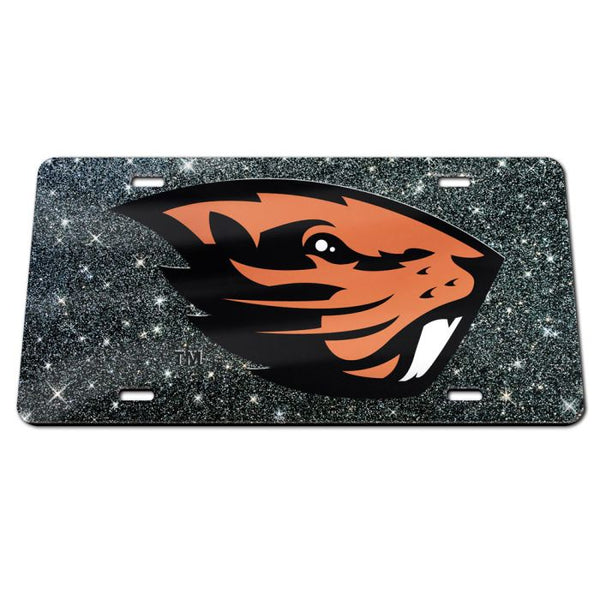 Wholesale-Oregon State Beavers GLITTER BACKGROUND Acrylic Classic License Plates