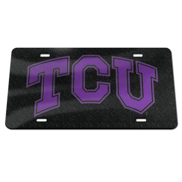 Wholesale-TCU Horned Frogs GLITTER BACKGROUND Acrylic Classic License Plates