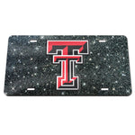 Wholesale-Texas Tech Red Raiders GLITTER BACKGROUND Acrylic Classic License Plates