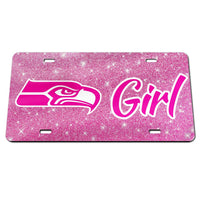 Seattle Seahawks GLITTER BACKGROUND Acrylic Classic License Plates