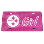 Pittsburgh Steelers GLITTER BACKGROUND Specialty Acrylic License Plate