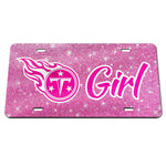 Tennessee Titans GLITTER BACKGROUND Specialty Acrylic License Plate