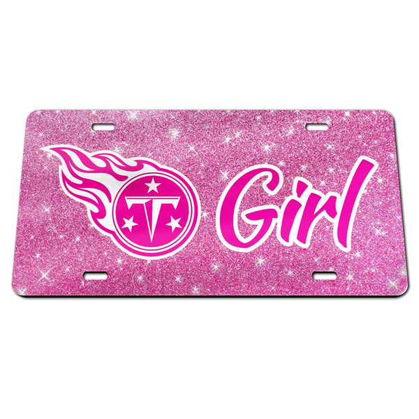 Tennessee Titans GLITTER BACKGROUND Specialty Acrylic License Plate