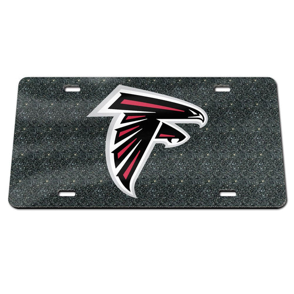 Atlanta Falcons GLITTER BACKGROUND Specialty Acrylic License Plate