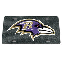 Baltimore Ravens GLITTER BACKGROUND Specialty Acrylic License Plate