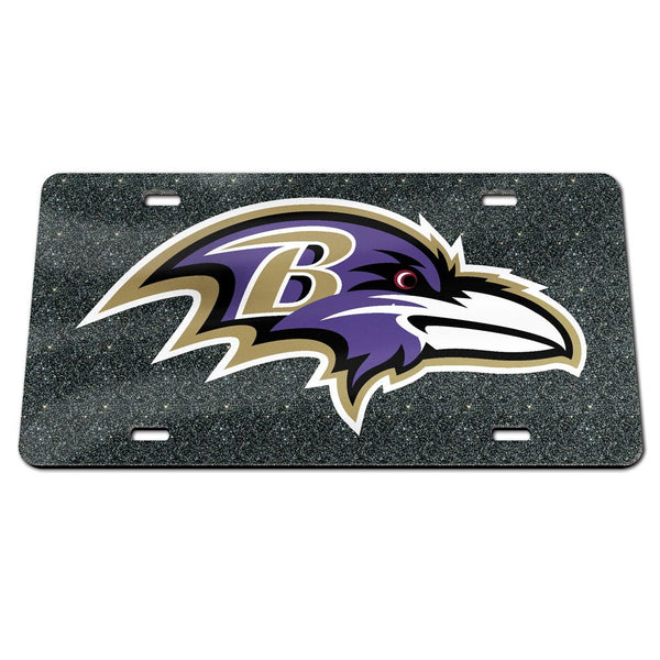 Baltimore Ravens GLITTER BACKGROUND Specialty Acrylic License Plate