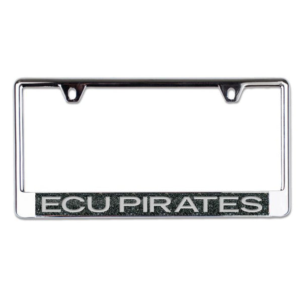 Wholesale-East Carolina Pirates GLITTER BACKGROUND Lic Plt Frame B/O Metallic